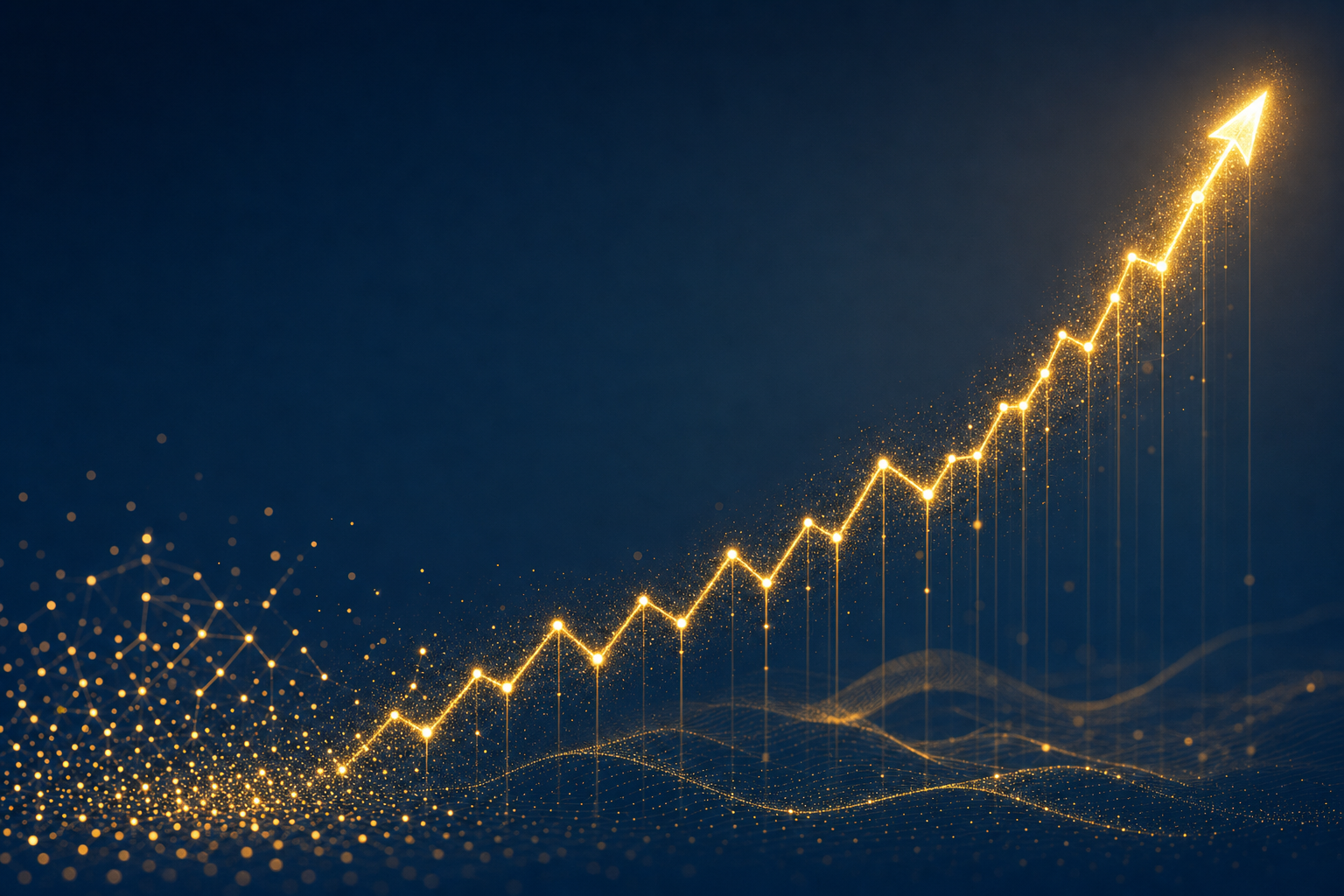 Abstract visualization of business growth and revenue recovery